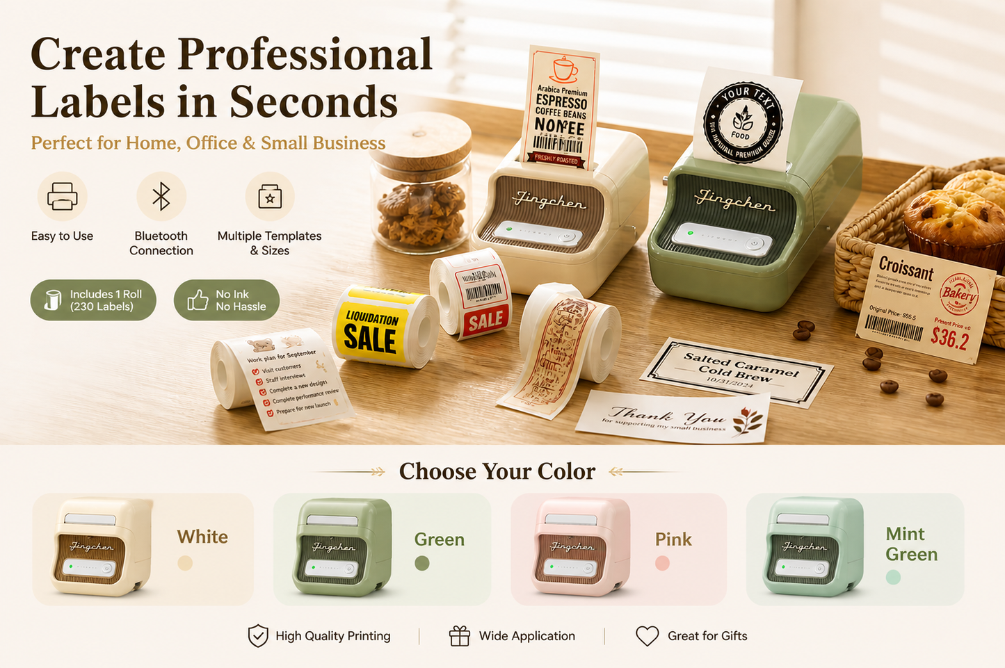 Mini Label Printer for Everyday Organization | Wireless & Ink-Free